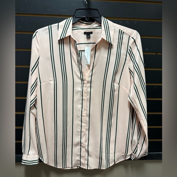 Ann Taylor Striped Blouse – Pink & Green – Size L – NWT - Picture 1 of 2